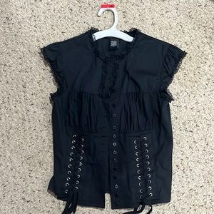 Corset style shirt sleeve shirt